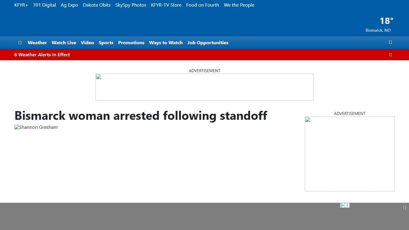 Bismarck woman arrested following standoff